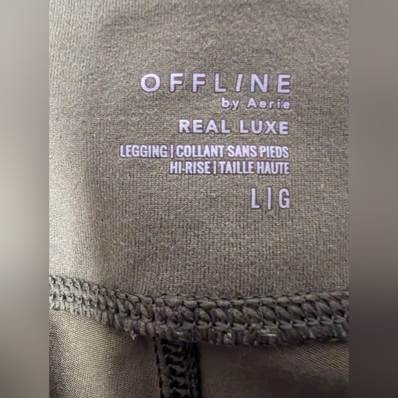 OFFLINE by Aerie Womens Large Real Luxe Faux Leather Legging Dark Green Hi-Rise - Picture 3 of 9